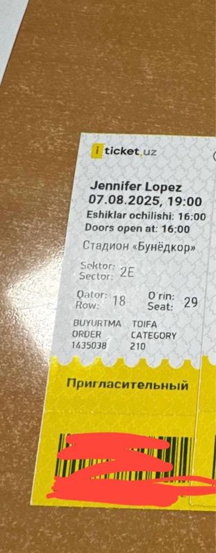 Jennifer Lopez Bilet Билет Jennifer Lopez Bilet Билет