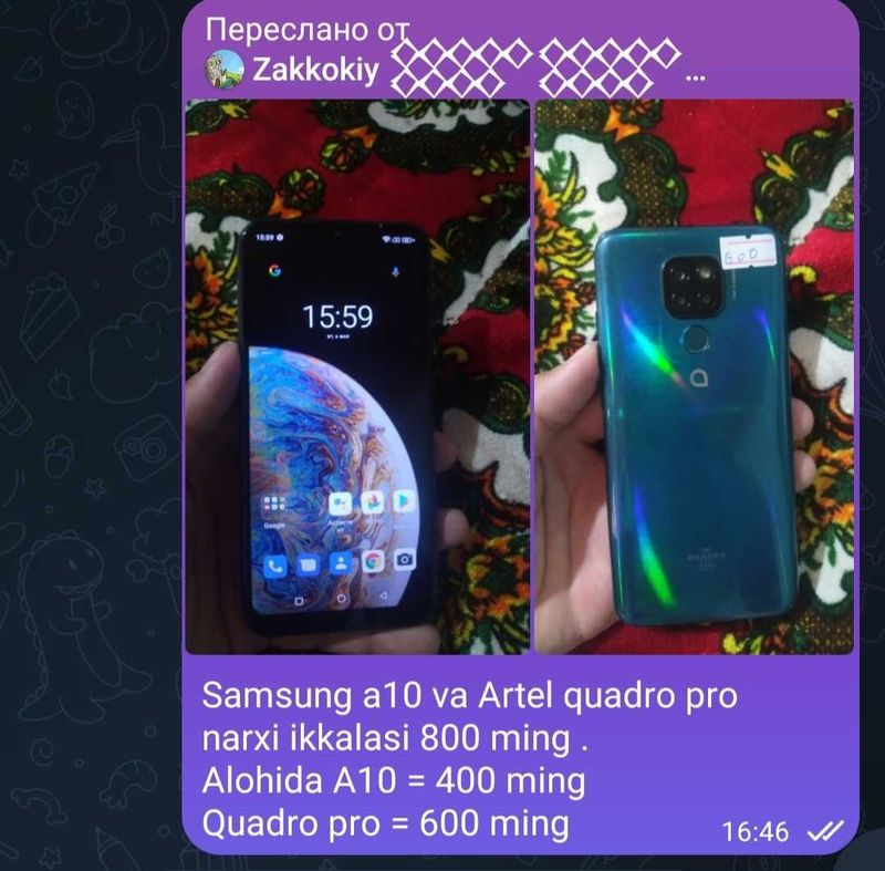 Arzonroq telefon soʻraganlar uchun Samsung A10 va Artel quadro pro Arzonroq telefon soʻraganlar uchun Samsung A10 va Artel quadro pro