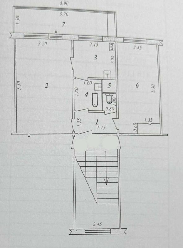 Ттз 1 2/3/4 51м² раздельная планировка 51м²