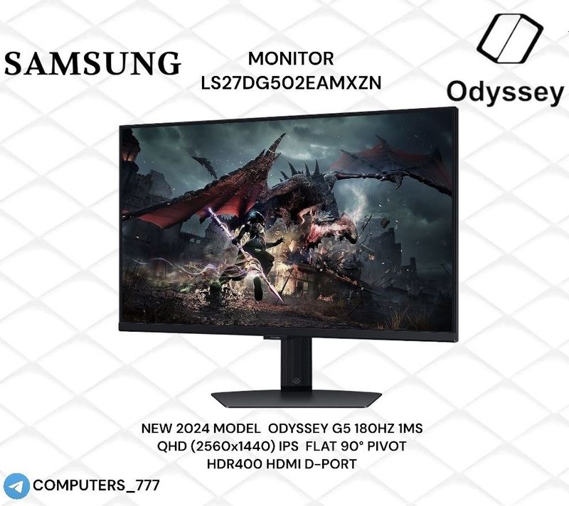 NEW MODEL 2024 SAMSUNG ODYSSEY G5 LS27DG502E qhd 2k 180hz ips