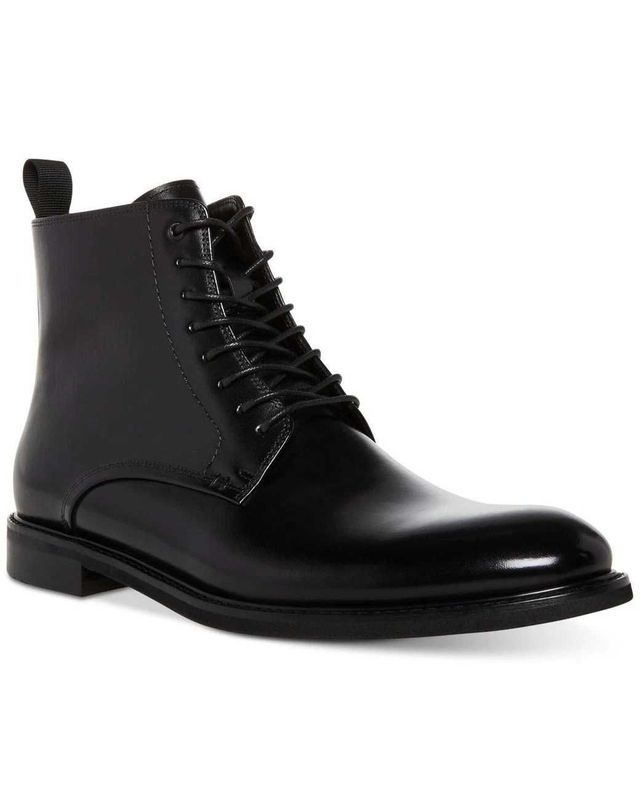 Мужские черные кожаные ботинки STEVE MADDEN Мужские черные кожаные ботинки STEVE MADDEN