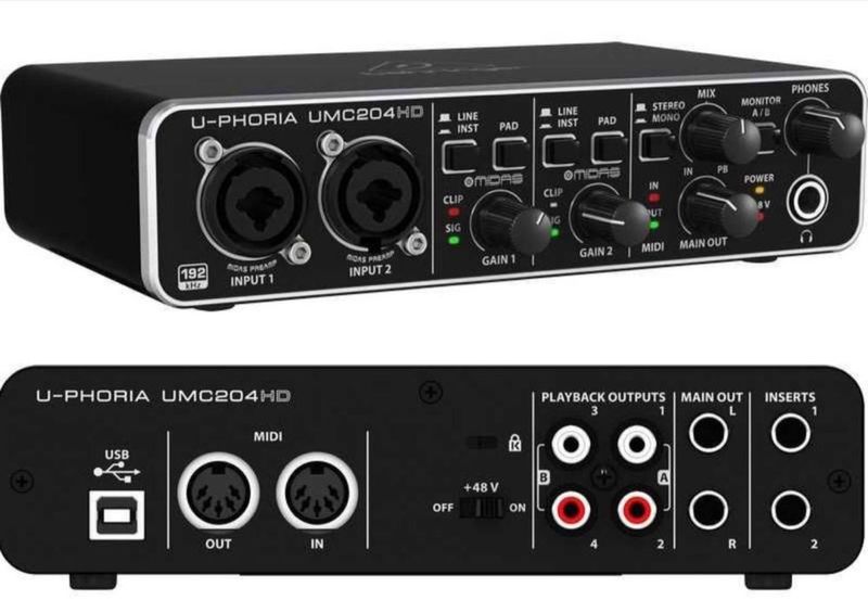 Behringer UMC204hd профессиональная внешняя звуковая карта