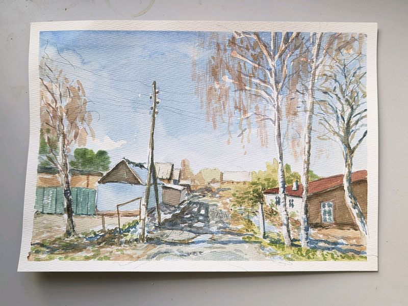 пейзаж акварелью