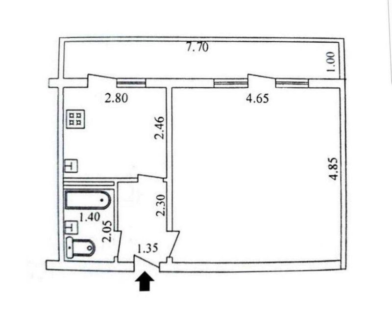 СРОЧНО !! Продается квартира в Яшнабаде 1/6/9 ( 42 кв/м ) Тузел 1