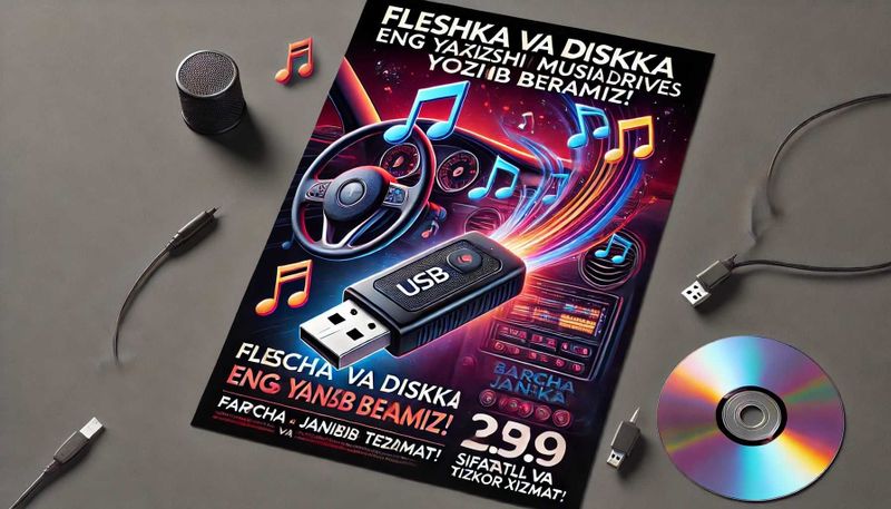 Fleshka musiqa yozish | MP3 | zapis muzika | Запись музыку | DVD | USB