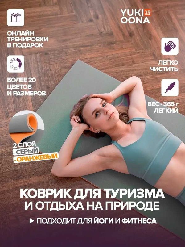 Коврик для похода, йоги и фитнеса Коврик для похода, йоги и фитнеса