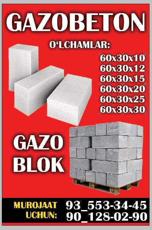 Qurilish mahsuloti GAZABLOK Qurilish mahsuloti GAZABLOK