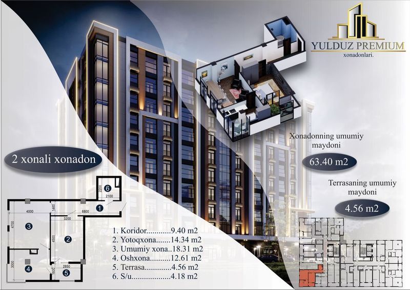 Chirchiqda ilk bor premium honadonlar