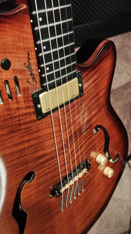 Godin Multiac Guitar Jazz, Lightburst Flame HG Godin Multiac Guitar Jazz, Lightburst Flame HG