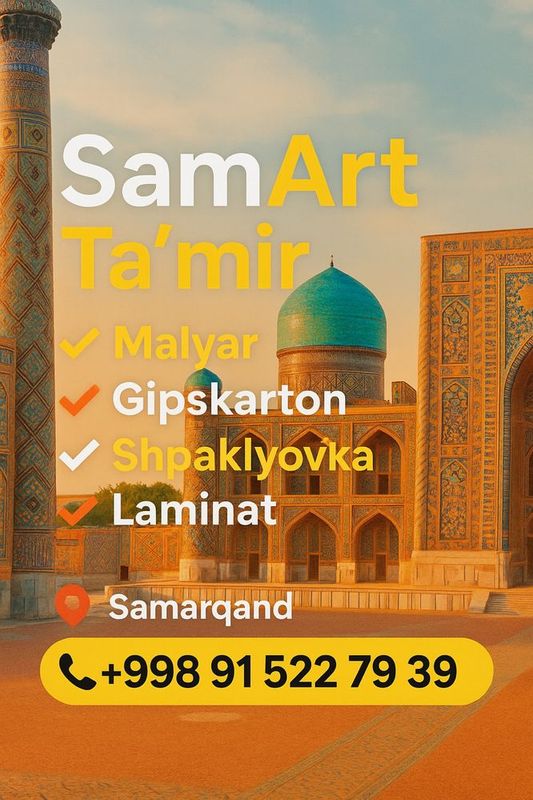 Remont Gips, bo‘yoq, laminat — professional ustadan arzon narxda Remont Gips, bo‘yoq, laminat — professional ustadan arzon narxda