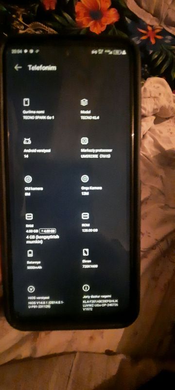 tecno go 1 128 Gb  yangi telifon