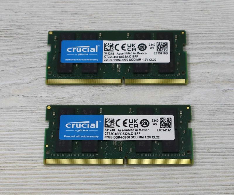 Оперативная память для ноутбука Crucial DDR4-3200, 1шт-32GB RAM, ОЗУ