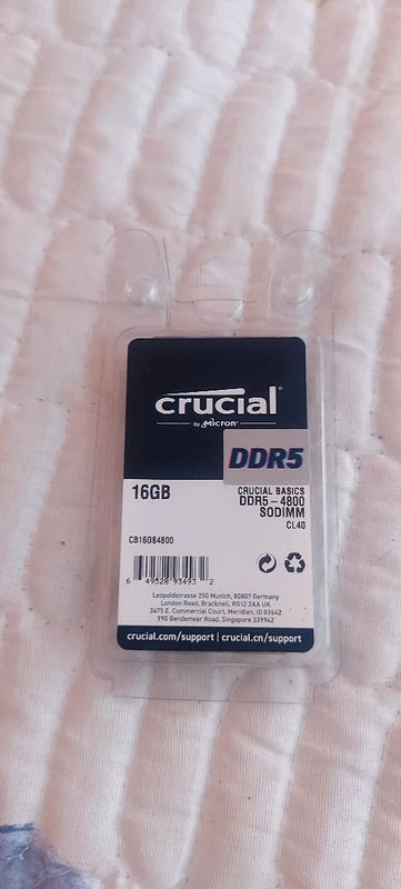 Ram:Crucial ddr5 16gb 4800mhz SODIMM Ram:Crucial ddr5 16gb 4800mhz SODIMM