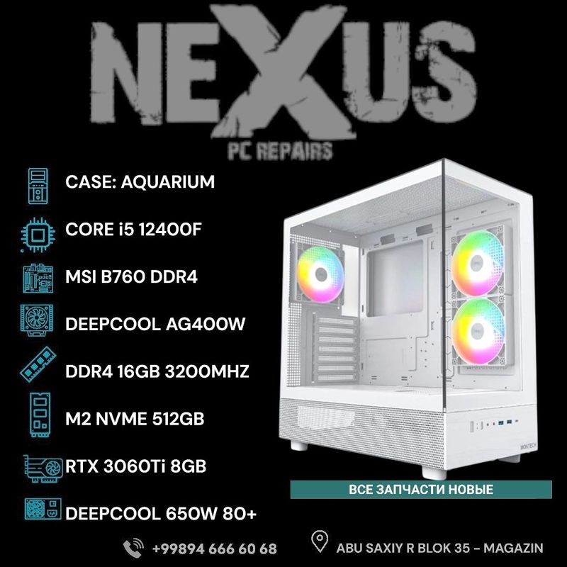 NEW KOMPYUTER Core i5-12400F/DDR4 16GB/RTX 3060Ti 8Gb White NEW KOMPYUTER Core i5-12400F/DDR4 16GB/RTX 3060Ti 8Gb White