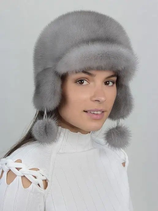 Шапка ушанка женская меховая норка Шапка ушанка женская меховая норка