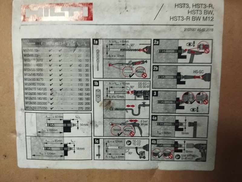 Hilti анкер M12*85