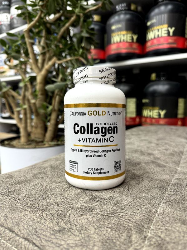 California Gold Nutrition Hydrolyzed Collagen + Vitamim C, коллаген.