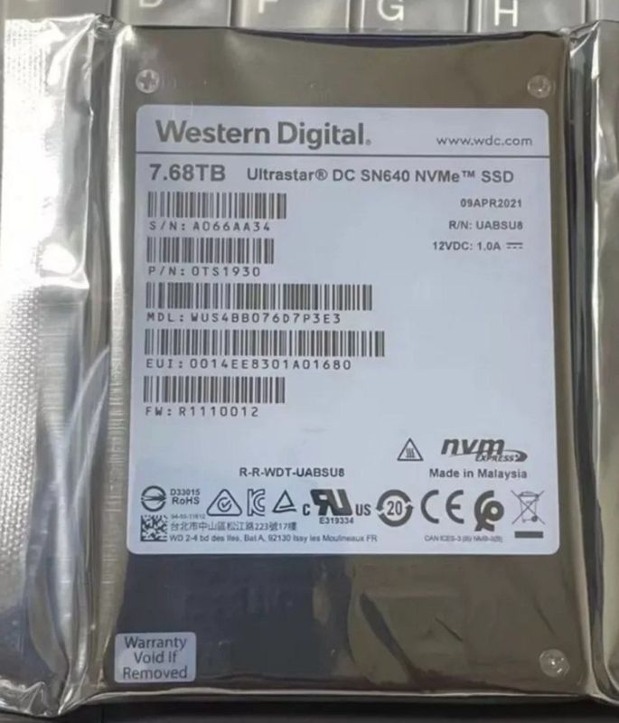 #WD #DC #SN640 7.68TB #SSD #NVME #U.2 #Ultrastar Solid State Drive W