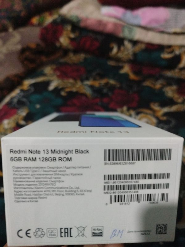 Redmi not 13 xotira 6.ga 128