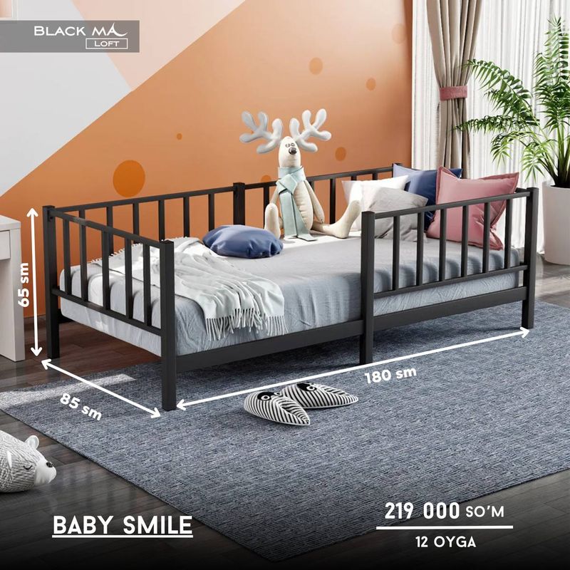 BABY SMILE bolalar uchun metall krovat modeli BABY SMILE bolalar uchun metall krovat modeli