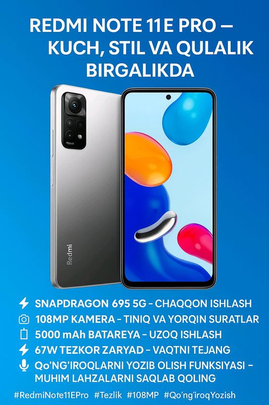 Redmi note 11e pro 8/256 Redmi note 11e pro 8/256