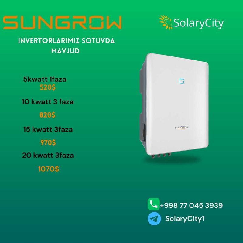 sungrow inverter quyosh panel uchun