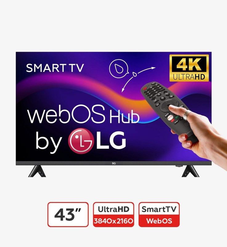 Новый BQ SMART TV, 4K UltraHD, WebOS, 43"