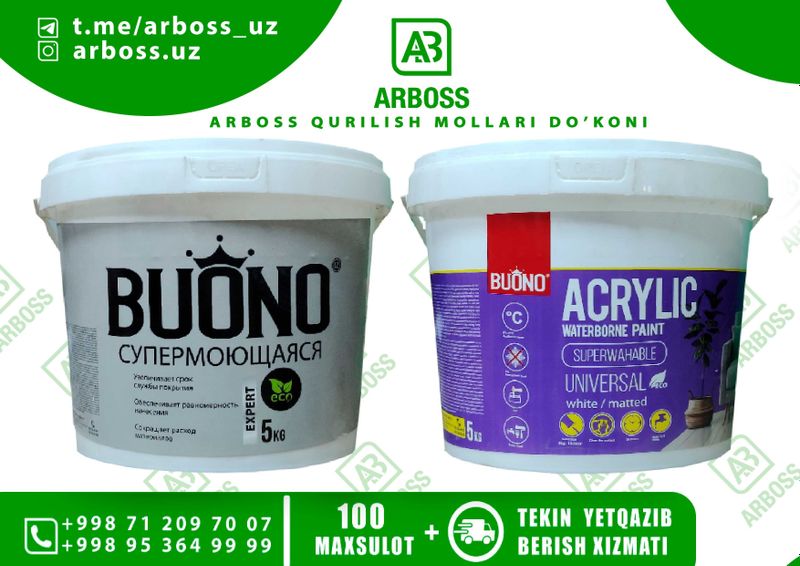 Buono Super moyushiy / Acrylic Bo'yoq 5kg Buono Super moyushiy / Acrylic Bo'yoq 5kg