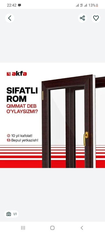Akfa plast eshik va romlar