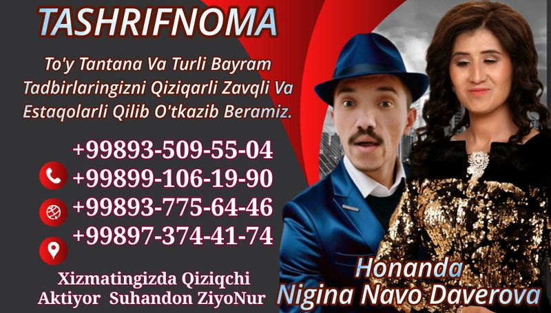 To'y Va Tantana Sanʼatkorlar Xizmati To'y Va Tantana Sanʼatkorlar Xizmati