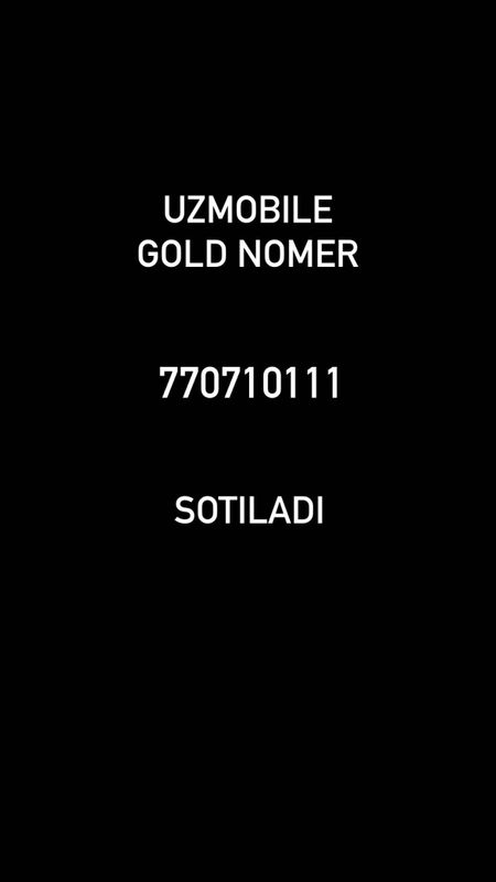 Uzmobile Gold nomer Chiroyli raqam esim