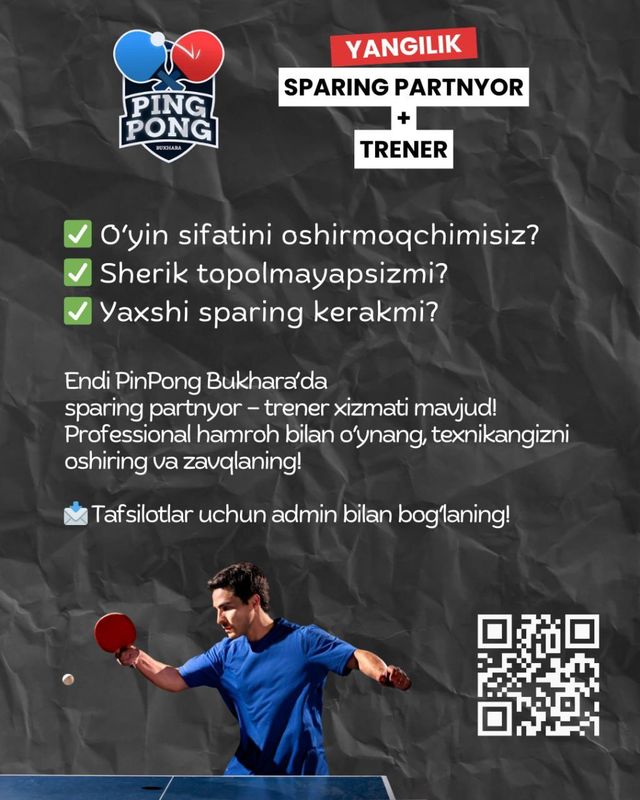 Individual Trener Professional Sparing Partnyor (stol tennisi) Individual Trener Professional Sparing Partnyor (stol tennisi)