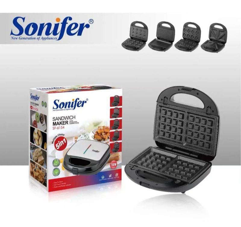 Sonifer 5в1 Тостер сендвичница Tostеr Вафельница Орешница sf-6154 Sonifer 5в1 Тостер сендвичница Tostеr Вафельница Орешница sf-6154