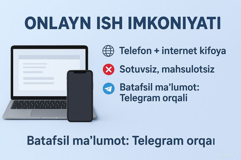 onlayn ishga taklif qilaman