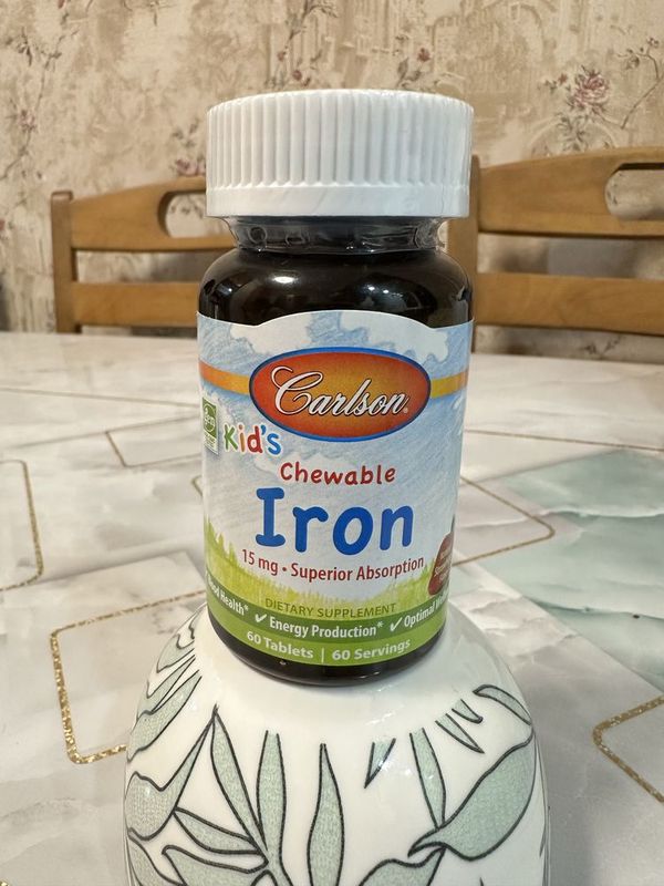 Carlson, Kid’s Chewable Iron, клубника, 15 мг, 60 таблеток Carlson, Kid’s Chewable Iron, клубника, 15 мг, 60 таблеток