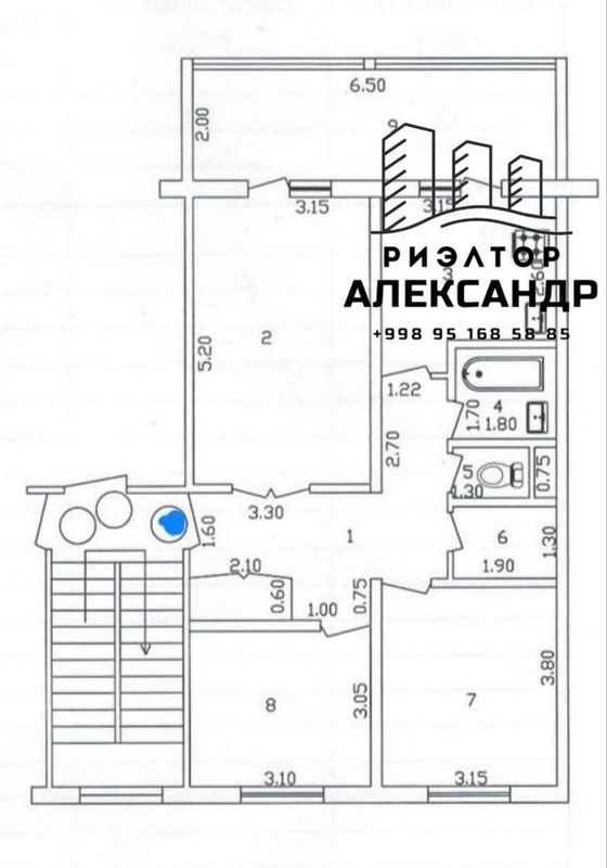 3/5/5 Паркентский,85м2,балкон 2х7 3/5/5 Паркентский,85м2,балкон 2х7