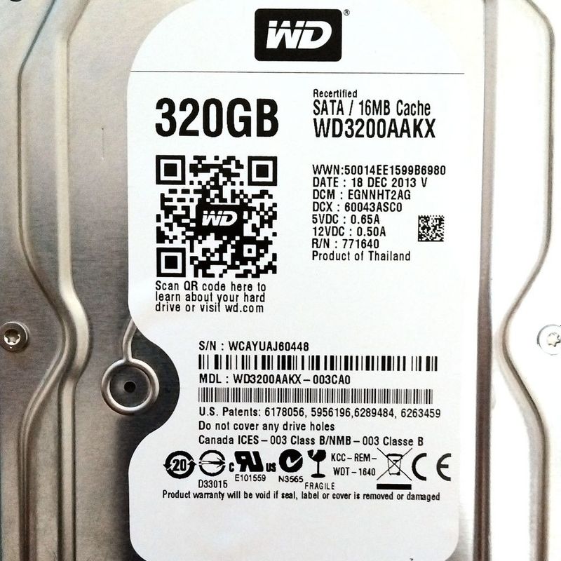 Жёсткий диск Western Digital SATA / 16MB Cache WD3200AAKX 320gb