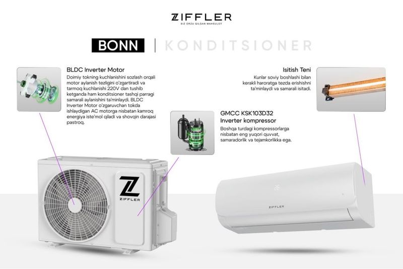 Кондиционер Ziffler 12 Inverter +TEN Установка есть Кондиционер Ziffler 12 Inverter +TEN Установка есть