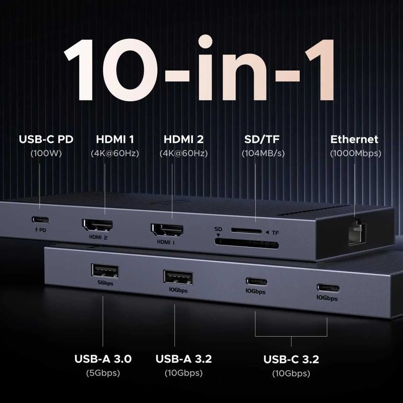 Док-станция UGREEN Revodok Pro 2102 10-в-1 USB-C Док-станция UGREEN Revodok Pro 2102 10-в-1 USB-C