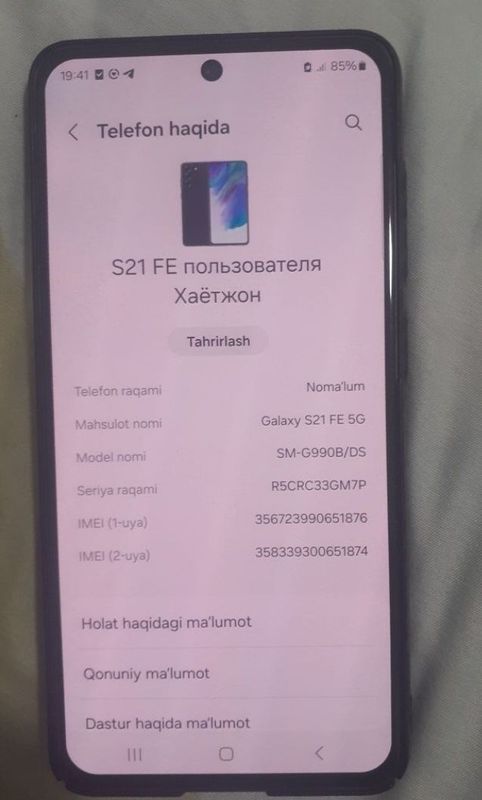 Sotiladi Samsung s21 fe 5g Sotiladi Samsung s21 fe 5g