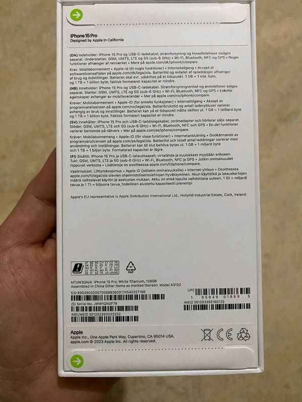 Iphone 15 pro 128 gb