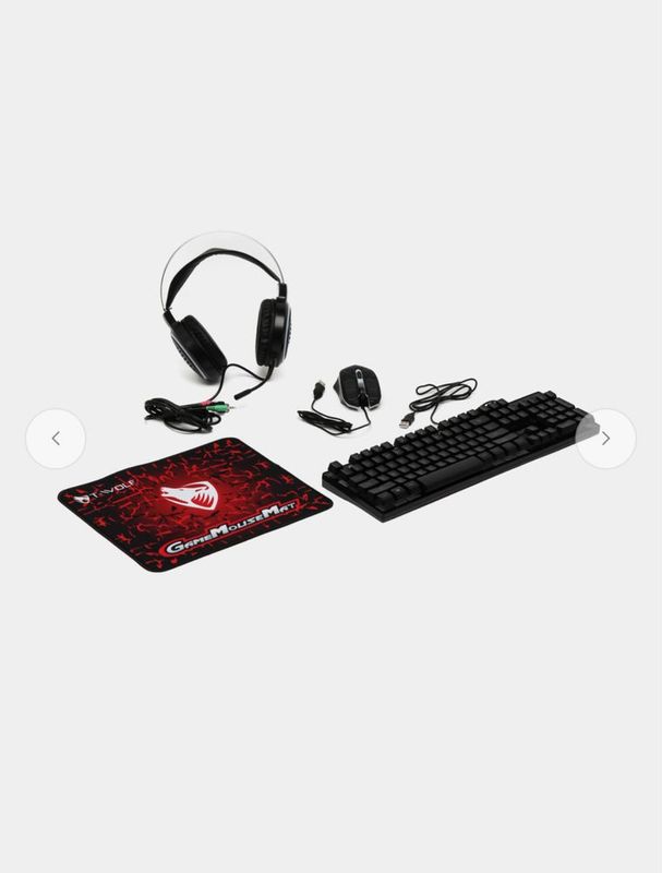 Игровой набор t-WOLF Thunder TF400 Wolf, клавиатура, мышка, наушники Игровой набор t-WOLF Thunder TF400 Wolf, клавиатура, мышка, наушники