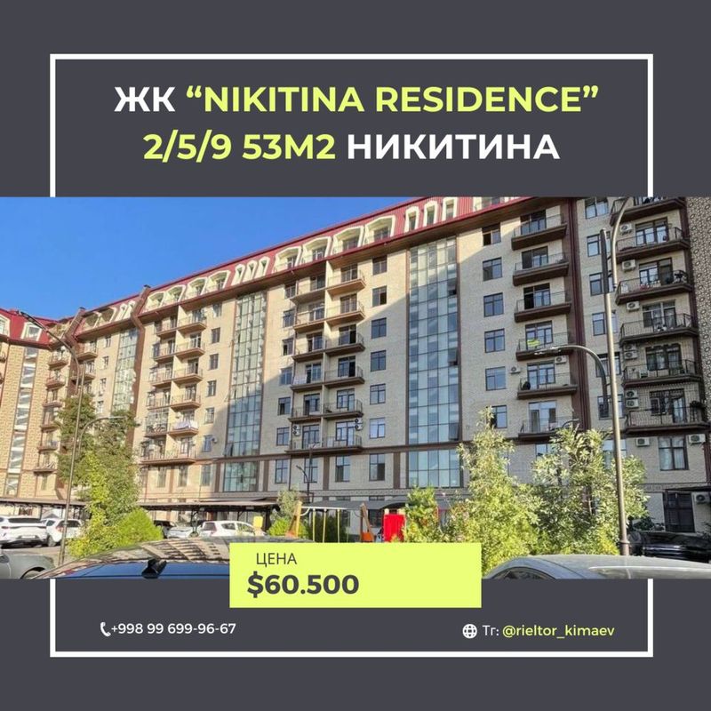 ВНИМАНИЕ! Продается квартира ЖК «Nikitina Residence»2/5/9 53м2 коробка