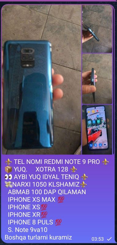 Redmi note 9 pro bor idyal tiniq holda Redmi note 9 pro bor idyal tiniq holda
