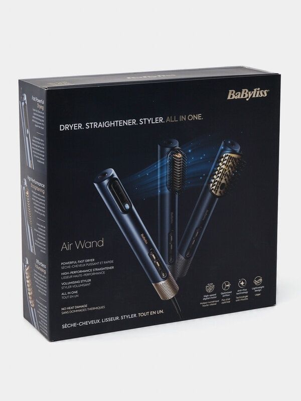 Фен-щётка BaByliss Air Wand AS6550E, для всех типов волос, ионизация Фен-щётка BaByliss Air Wand AS6550E, для всех типов волос, ионизация
