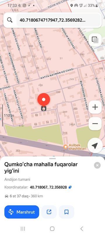 Асл шашлик оркаси,Курилиш тугалланмаган ер