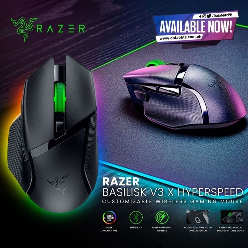 Razer Basilisk V3 X Wireless HyperSpeed Беспроводная мышка/мышь Razer Basilisk V3 X Wireless HyperSpeed Беспроводная мышка/мышь