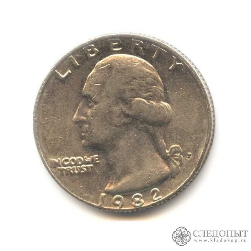 1/4 доллара, quarter dollar 1982 года 1/4 доллара, quarter dollar 1982 года