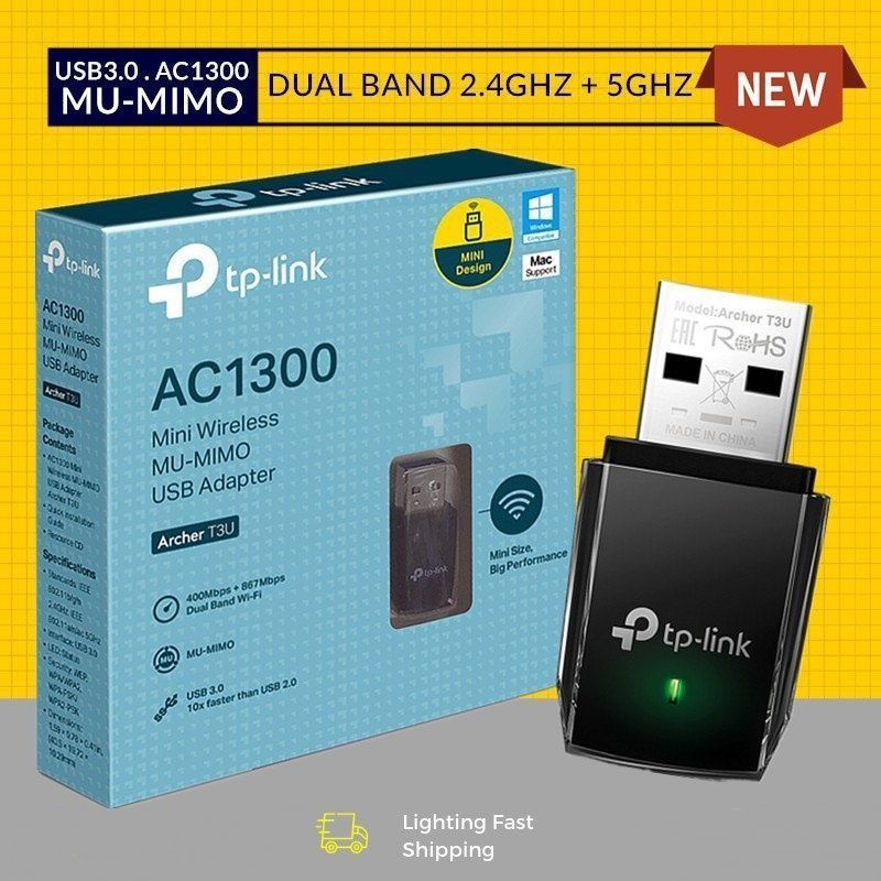 СКИДКА! Двухдиапазоный USB Wi-Fi Адаптер Tplink Archer T3U AC1300