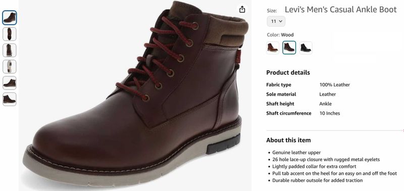 Levi's Men's Casual Ankle Boot. 47-й размер